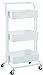 CLP Trolley Mailo I Arbeitswagen Mit 3 Ebenen I Beistelltisch Mit Rollen I Metall Rollwagen Mit 2 Bremsen I Servierwagen, Farbe:weiß