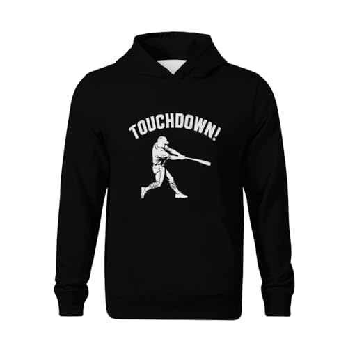 Kids Touchdown Funny Baseball Boys Girls Lightweight Kangaroo Pocket Fleece Hoodies2