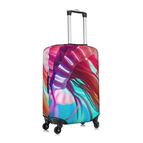 Colored Jellyfish Tsa Approved Luggage Cover For 18-32 Inch Suitcases Scratch-Resistant Stretch Luggage Cover3