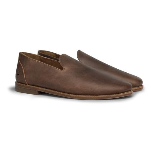 Image of The Montana, Leather Slip On Loafers, Business Casual Shoes for Men, Mens Dress Sneakers, Men's Boat Shoe, Slipper & Moccasins Alternative, Comfortable Dressy Brown & Black, Non Slip Work Loafer