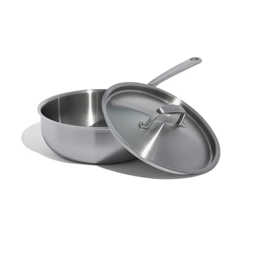 Image of Made In Cookware - 3 Quart Stainless Steel Saucier Pan - 5 Ply Stainless Clad - Professional Cookware - Crafted in Italy - Induction Compatible
