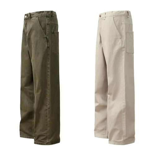 Jeans Pants Trouser Denim Retro Street Trendy Washed Casual Commuter Straight Leg for Men and Women4