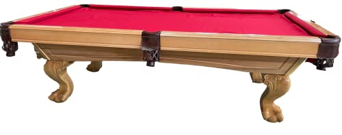 8 Ft. Tunierpoolbillard Billardtisch Pool Modell Winston Nr.:10 Billard mit 3cm starken Schieferplatten Tuchfarbe rot Gestellfarbe Natur – Bild 5