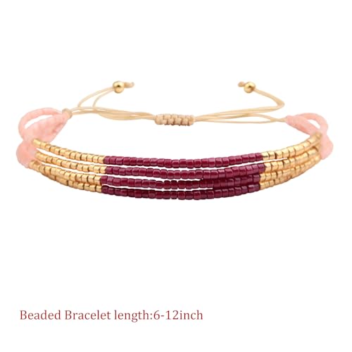 Image of KELITCH Layered Miyuki Beads Bracelets Adjustable Strand Bracelets Bangles Bohemian Style Summer