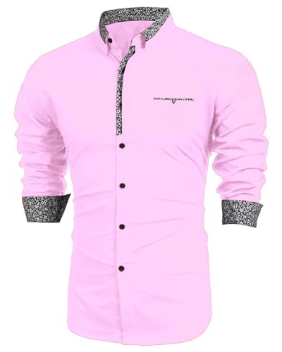 Image of Mens Shirt | Black Cotton Blend Casual | Regular Fit | Full Sleeve | Printed Spread Collar | Solid Plain Style | Summer Office Wear | Stylish Shirt for Men