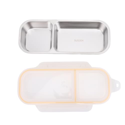 GYZOUKA para Acampar de Acero Inoxidable, a Prueba de Fugas, Apta para Microondas, Caja de Preparación de Comidas con Múltiples Compartimentos para Adultos (700ml)