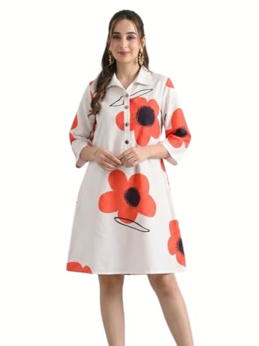Image of Leriya Fashion Mini Dress for Women | One Piece Dresses for Womens |Mini Dresses Rayon for Women Stylish |Summer Casual Outfit Wear Events, Date & Evening Look |Tunic Shirts for Women