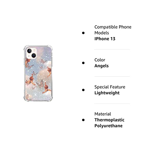 Voisgufley Butterfly And Angel Case Compatible With Iphone 13, Aesthetic Baby Angels Case For Iphone 13 For Teens Men And Women, Trendy Cool Tpu Bumper Phone Case Cover #TOP5