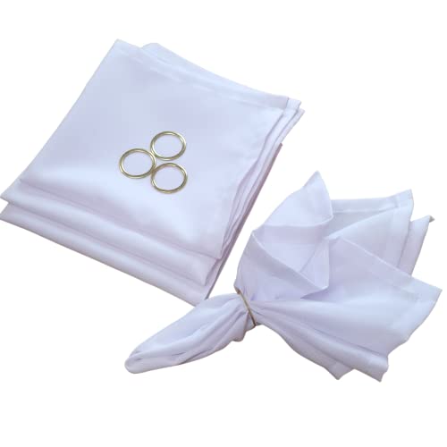 Kit 4 Guardanapos de Tecido Oxford Branco 40cmx40cm