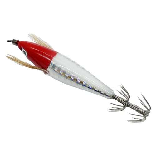 MOMOJIA Glow Jigs Hook for Saltwater Fishing Squid Jigs Hook Floating Horizontal Shrimp Lures Night Fishing Baits