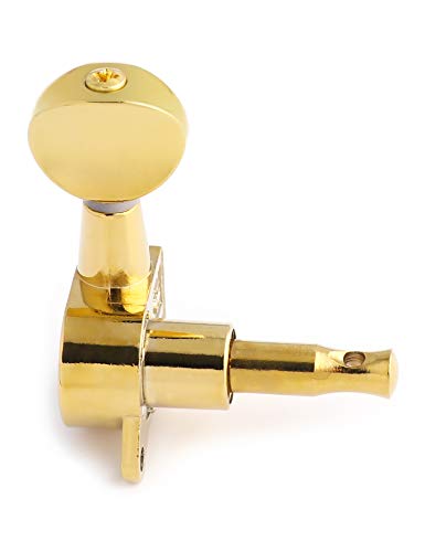 Metallor Sealed String Tuning Pegs Tuning Keys Grover Machines Heads Tuners 6 In Line Right Handed Electric Guitar Acoustic Guitar Parts Replacement (Gold) #TOP4