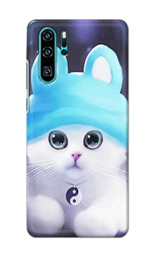 Image of Chinese Cutie Kitten Cat Big Eyes Lovely Girl Ears Hard Back Case Cover for Huawei P30 Pro,VOG-L29, VOG-L09, VOG-L04, VOG-AL00, VOG-AL10 Back Cover -(J5) VNS2221