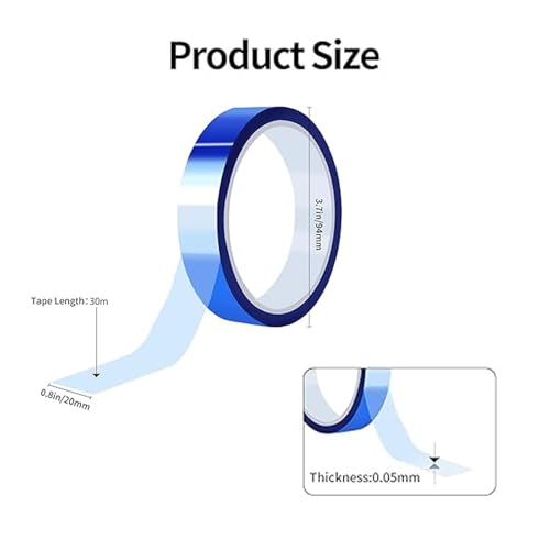 CXNXFD Hitzebeständiges Klebeband, 2 Rollen 20 mm x 33 m Thermoband, Wärmebänder für Wärmepresse, Sublimatione,Elektronik Druck,lektronische Leiterplatten，DIY Handwerk