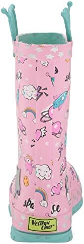 Western Chief Kids Girl's Space Party Rain Boots (Toddler/Little Kid/Big Kid) Pink 5 Toddler M | Image 2