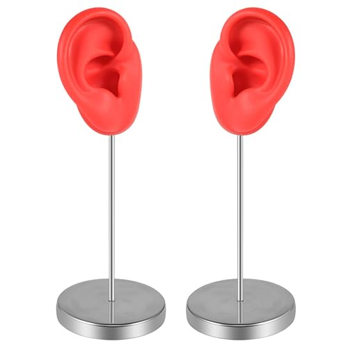 jdstty Molde de oreja artificial de silicona suave para entrenamiento de acupuntura, accesorios prácticos para exhibición de joyas