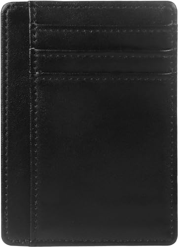 TRIXES Cartera Tarjetero de Piel Vegana Negra - Bloqueo RFID