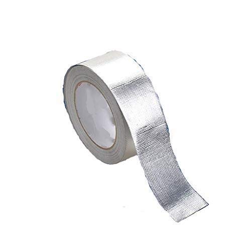 Produkty biurowe mocna taśma aluminiowa - taśma klejąca z folii aluminiowej 25 m x 50 mm żaroodporna aluminiowa taśma uszczelniająca taśma izolacyjna pogrubiona wodoodporna taśma