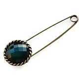 [ジュエルボックス] JewelVOX ブローチ ビジュー付きアンティーク風 キルトピン 安全ピン グリーン 選択