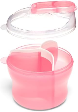 Munchkin Formula Dispenser for Baby Bottle Feeding On The Go, Easy-Pour Spout for Powdered Formula & Cereal, 3 Compartments, 9 Ounce, Pink - 4
