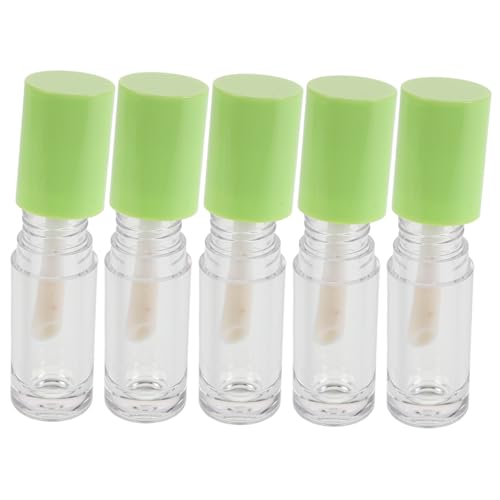 DEARMAMY 5 Piezas Tubo de Brillo de Labios Tubo de Cepillo de Brillo de Labios Tubo vacío de Brillo de Labios contenedor de Brillo de Labios Transparente Abdominales Green