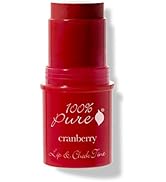100% PURE Lip 
Cheek Tint (Fruit Pigmented), Cranberry Glow, Long Lasting Lip and Blush Stick, N...