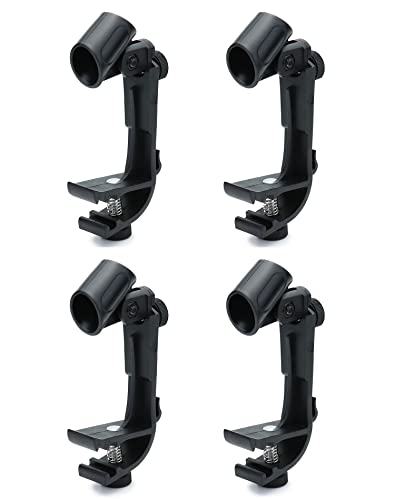 QWORK Adjustable Drum Microphone Holder Clips (4 Pack)