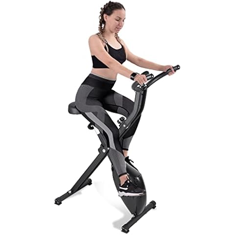 EVOLAND Exercise Bike, 8 Resistance Levels, Indoor Fitness Equipment Stationary Upright Gym Cycle and Foldable Trainer for Home Workout Cover