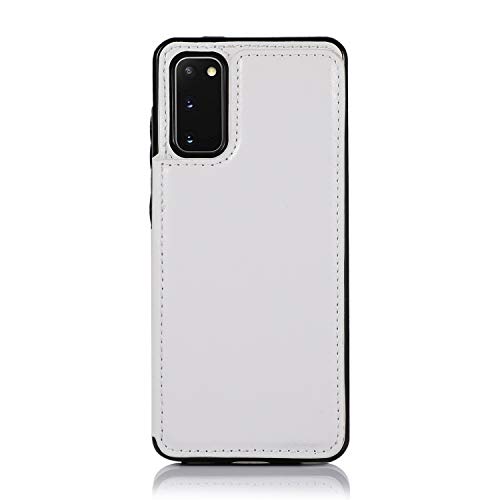 Samsung Galaxy S10 Lite (2020) Cash Wallet Case, Zyzx Galaxy M80S Pu Leather Kickstand Card Holder Slots Case Double Clasp And Durable Shockproof Phone Cover For Samsung Galaxy A91 White-Sk #TOP2