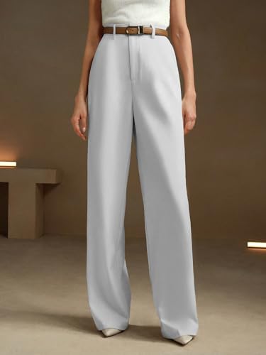 Image of KERI PERRY Trousers for Woman Pants Women's Formal Office Korean | Black Beige Track Pant | Straight | Cotton Spandex Stretchable Trouser | High-Waisted Bottom Wear