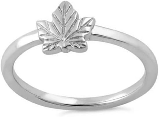 925 Sterling Silver Maple Leaf Design Ring for Women, Engagement Ring, Anniversary Ring