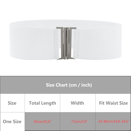 Women's Metal Interlock Buckle Stretchy Belts, Fashion Vintage Elastic Waistband for Dresses Coats4