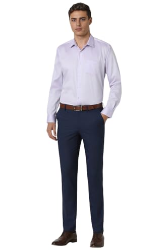Image of Van Heusen Mid Rise Solid Formal Trouser for Men|Slim Fit |Plain Formal Pants