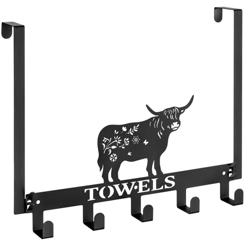 Otoolling Highland Cow Over The Door Hooks Wall Mount Towel