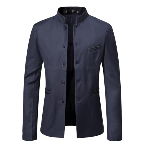Generisch Herren Blazer Sportlich, Sakko Mit Einreiher Und Stehkragen Anzugjacke Große Größen Blazerjacke Einfarbig Freizeit Sakkos Elegant Geschäfts Businesssakko Für Büroarbeit Und Hochzeit