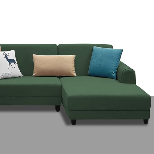 Image of Kraven RHS 4 Seater L Shape Sofa Set for Living Room (Green Fabric) Premium Fabric Sofa