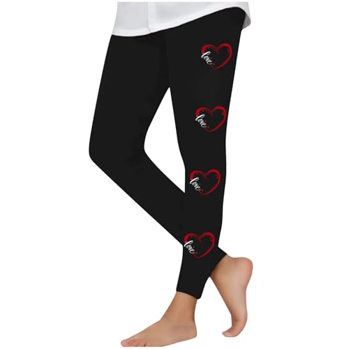 Girls Leggings Cute Heart Printed Teens Stretchy Yoga Pants Kids Full Length Daily Dance Ballet Tights