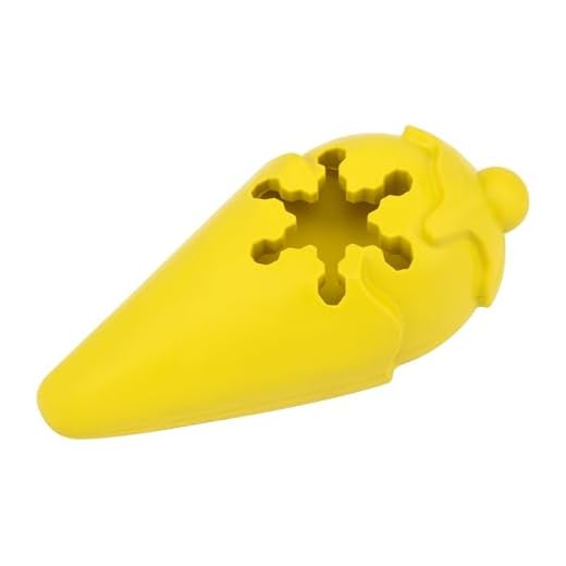 PetSafe Frosty Cone Dog Toys – Fill and Freeze Treat Holding Chew Toy – BPA Free Rubber – French Vanilla Scented – Interactive Pet Puzzle for Boredom or Separation Anxiety Yellow Small