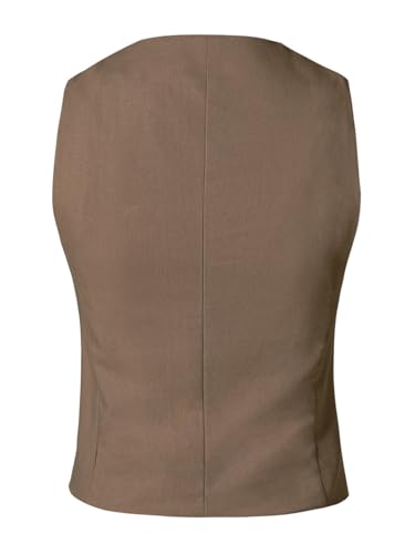 Design by Olivia Women's Fully Lined Button Up V-Neck Tuxedo Suit Vest Waistcoat3