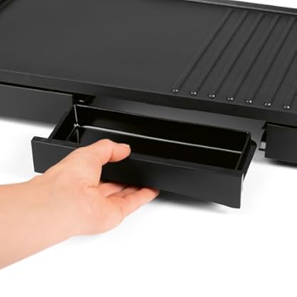 GOURMETmaxx elektrischer Tischgrill | Rauchfreier Elektrogrill 2200W | Grillplatte mit 2 Grillflächen & Antihaftbeschichtung für leichte Reinigung | BBQ Grill mit stufenloser Temperatureinstellung – Bild 3