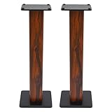 34 inch 2pcs Wooden Speaker Stands,Wood Heavy Duty Speaker Stand，Bookshelf Speaker Stand Surround Sound Home Theater Speaker Column Holder