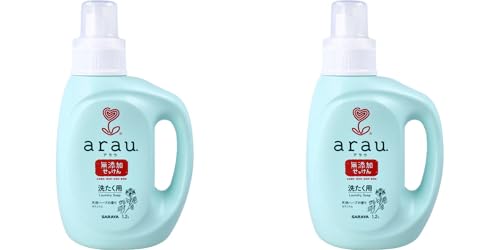 arau.アラウ 洗たく用せっけん ゼラニウム 本体 1.2L 洗濯 洗剤 無添加 天然ハーブ 植物性洗浄成分 ドラム式対応 ローズゼラニウム (1.2L×2本)