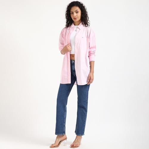 Image of Tommy Hilfiger Striped Relaxed Fit Cotton Shirt