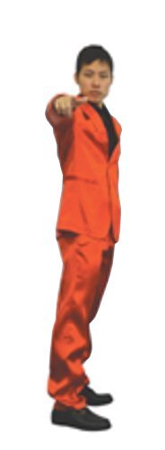 Costume rouge coloré ensemble veste pantalon coupe ajustée mode Japon