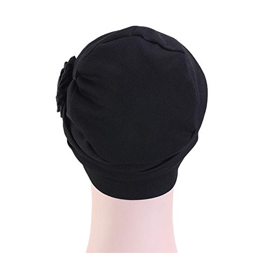 DuoZan Chemo Turbante Fiore Beanie Cap Pleated