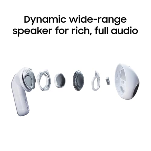 Image of Samsung Galaxy Buds4 (White) in-Ear Wireless Earbuds with Hi-Fi Audio | Adaptive ANC and EQ 2.0 | 360-Audio | Live Translation | Head Gesture Control | IP54