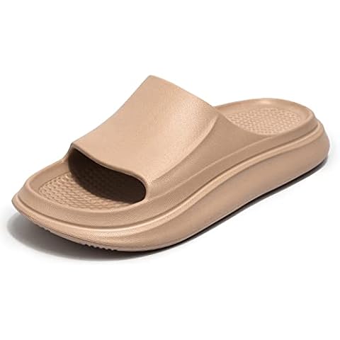 Jscreen Spaceship Slippers for Women and Men Quick Drying, Non-Slip Bathroom Shower Sandals, Indoor and Outdoor Slides, Thick sole, Comfortable Cushioning 8.5 Brown Cover