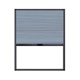 Sxlawesom Finestre in Alluminio con veneziane oscuranti, finestre scorrevoli per pollaio, capannone, Serra(750x1350mm)