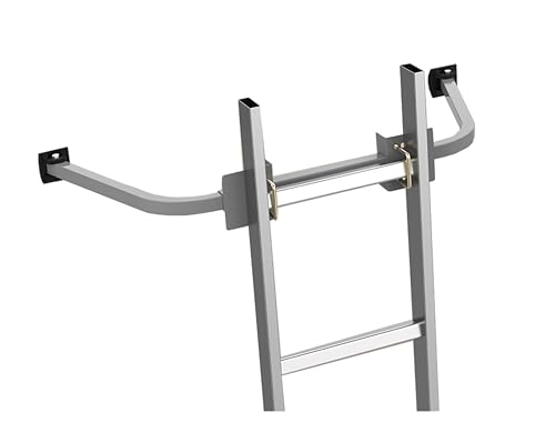 Ladder Stabilizer, Roof Ladder Standoff, Heavy Duty Ladder Stabilizer Accessory with Non-marring Rubber End Caps (Silver)