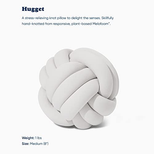 Image of Bearaby Hand-Crafted Knot Pillow Ball - Relieve Stress with Oeko-TEX Certified Organic and Gently Weighted Material - Handcrafted Throw Pillows from Natural Latex Foam (Moonstone Grey, Medium)