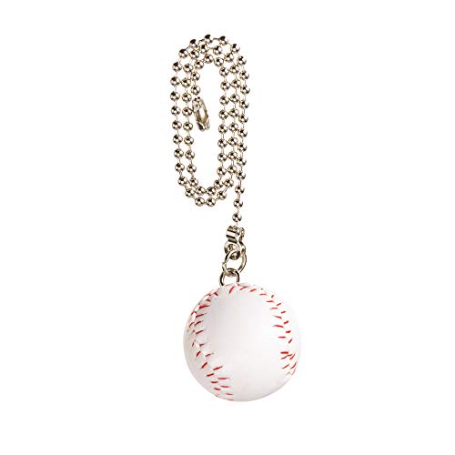 Image of Ceiling Fan Pull Chain Decorative Extension Light Pull Chain Set, Sport Theme Fan String Charm Decorative Extension,Fan Light Chains Ornaments, Baseball Pendant for Ceiling Fans Lights Lamp 2Pack
